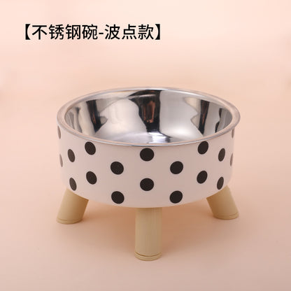 Elevated Anti Spill Cat Bowl Stainless Steel Pet Food and Water Dish with High Stand for Dogs Cats Non Slip Large Capacity Feeding Station