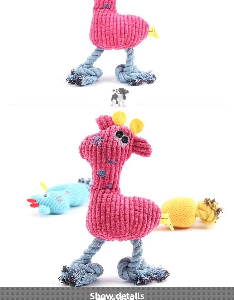 Durable Sound Dog Toy for Boredom Relief Small Puppy Plush Teething Bichon Pet