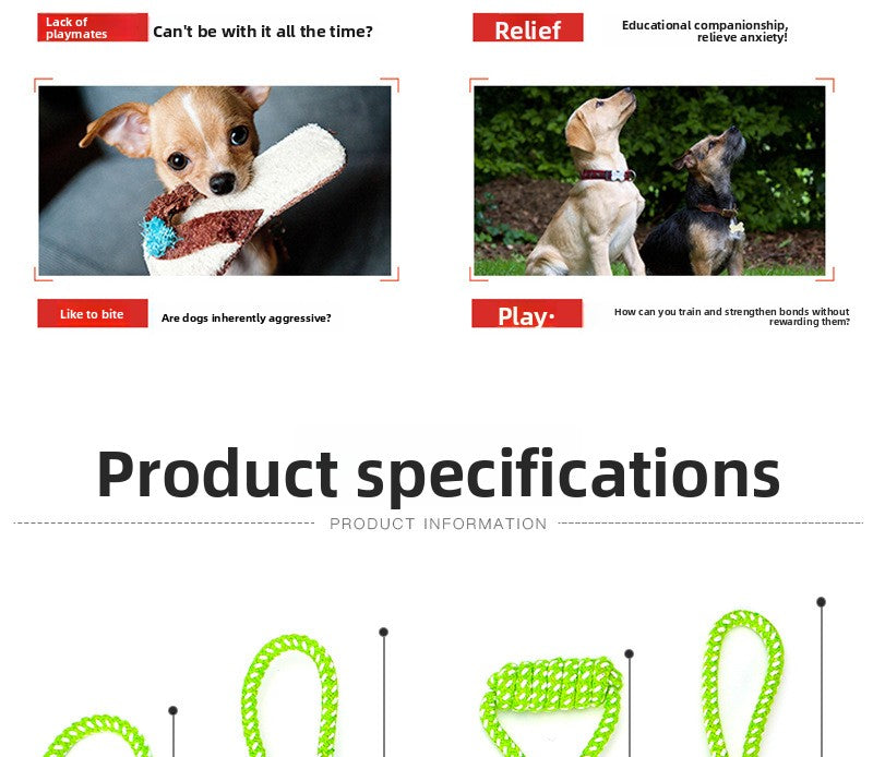 Cotton Rope Dog Toy Set Durable Chew Pet Training Combination