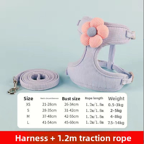 Small Dog Outdoor Walking Leash Vest Style Chest Harness for Teddy Bichon Pomeranian