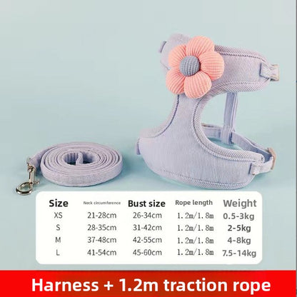 Small Dog Outdoor Walking Leash Vest Style Chest Harness for Teddy Bichon Pomeranian