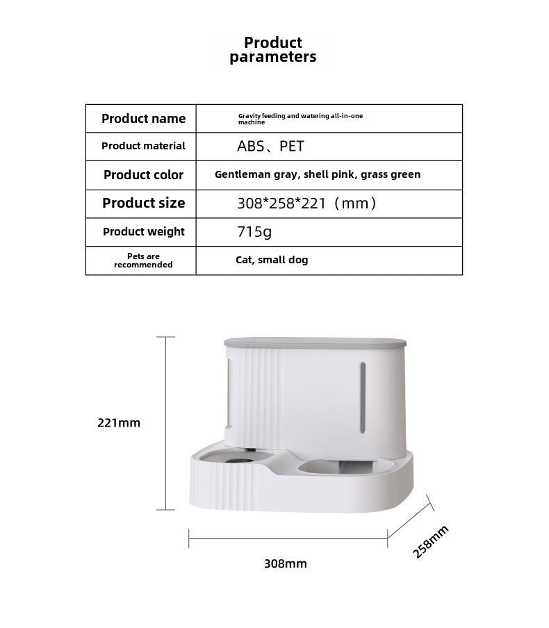 Dual-Purpose Pet Water Dispenser and Feeder for Cats and Dogs