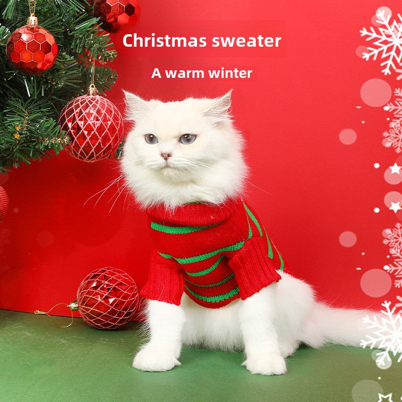 Pet Clothes Christmas Knitwear High Quality Dog Clothes Cat Clothes plus-Sized Thickened