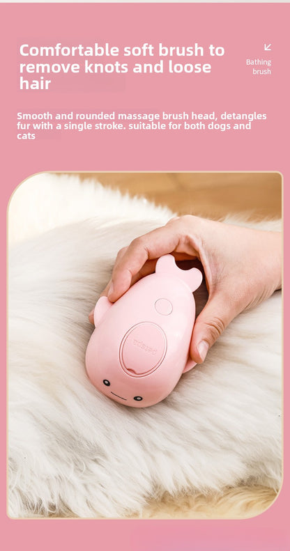 Pet Bath Spray Comb Cat Dog Electric Hair Removal Comb One-Key Anti-Flying Hair Dolphin Massage Brush Rechargeable