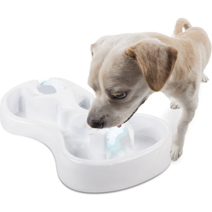 Pet Cooling and Heat Relief Feeding Bowl Set Bone Paw Ice Cube Silicone Mold Dog Cat Lick Bowl
