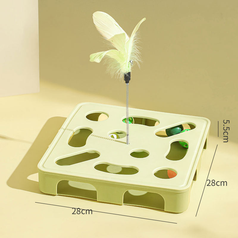 Cat Teaser Wand Toy Self-Entertainment Boredom Relief Energy Consuming Fun Kitten Educational Game Box Bell Maze Box