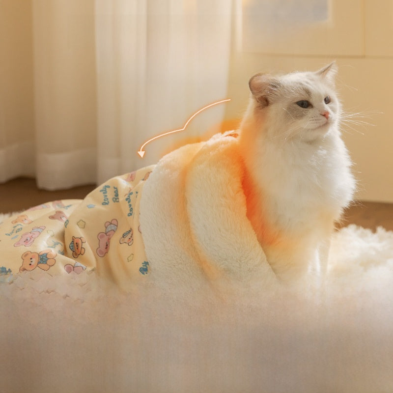 Dog House Pet Nest Closed Type Autumn Winter Cat Nest Two-tone Knitted Tent Nest Warm Round Nest Enclosed Dog House Pet