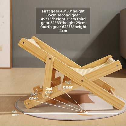 Jianma Solid Wood Adjustable Cat Sofa Chair Scratch-Resistant Cat Bed Lounger Pet Furniture