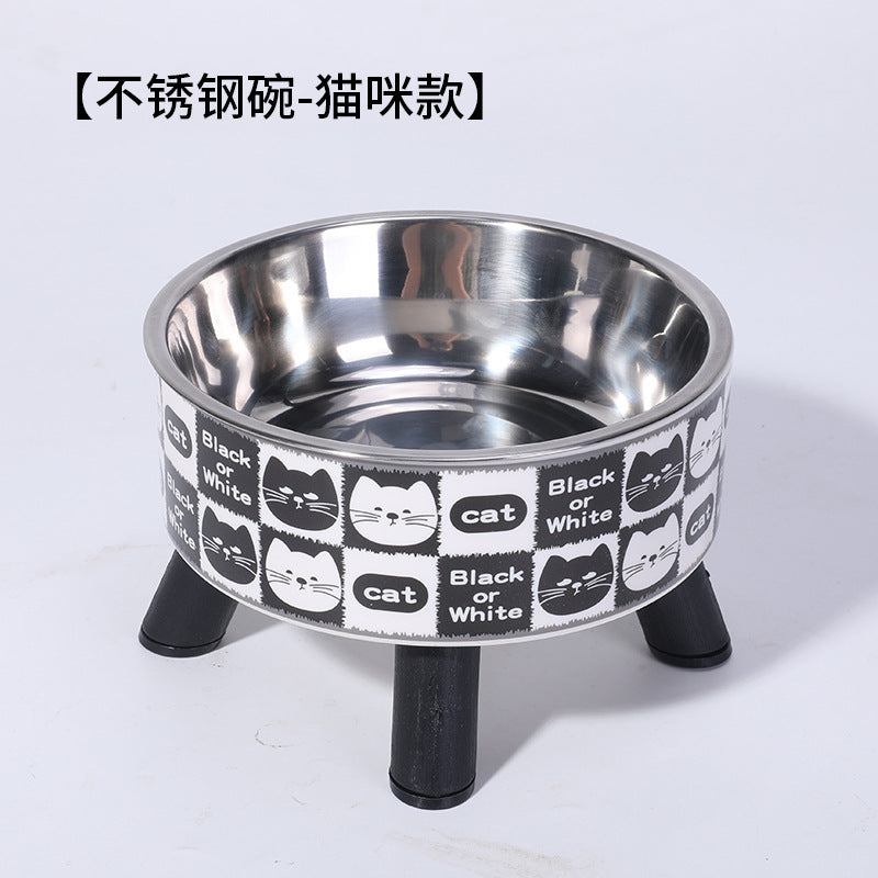 Elevated Anti Spill Cat Bowl Stainless Steel Pet Food and Water Dish with High Stand for Dogs Cats Non Slip Large Capacity Feeding Station