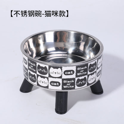 Elevated Anti Spill Cat Bowl Stainless Steel Pet Food and Water Dish with High Stand for Dogs Cats Non Slip Large Capacity Feeding Station