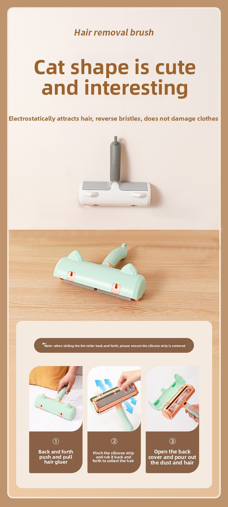 Household Roller Brush for Removing Cat Dog Hair from Pet Supplies