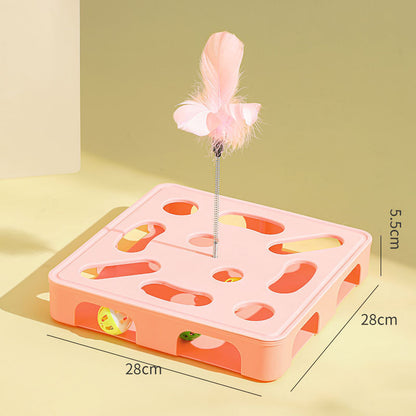 Cat Teaser Wand Toy Self-Entertainment Boredom Relief Energy Consuming Fun Kitten Educational Game Box Bell Maze Box