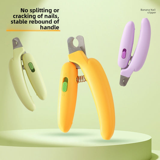 Banana Style Magic Nail Clipper for Cats Dogs Rabbits Anti Bleeding