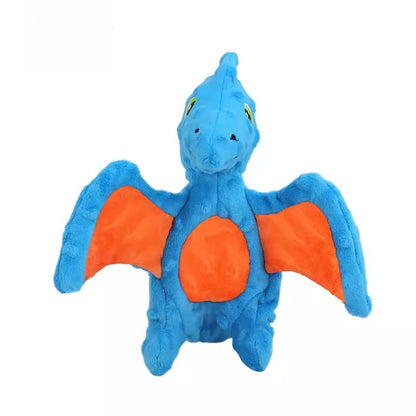 Dog Sound Plush Dinosaur Toy with Crinkle Paper for Durable Chewing