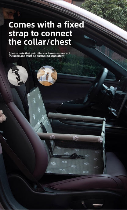 Premium Pet Car Seat Cushion Non-Slip Dog Car Hammock with Side Protection and Seat Belt Loop for Travel Safety