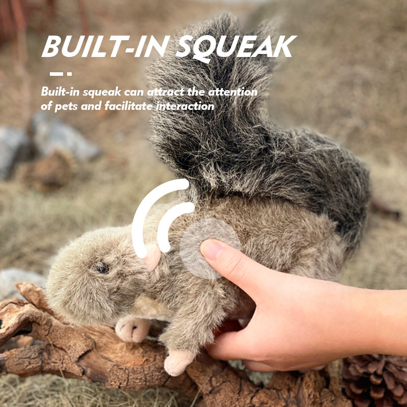 New Wear-Resistant Plush Sound Dog Toys Simulation Squirrel Pet Supplies