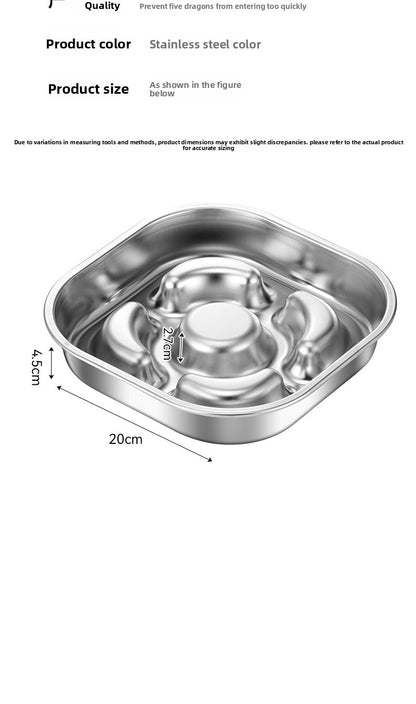 Stainless Steel Slow Feed Pet Bowl
