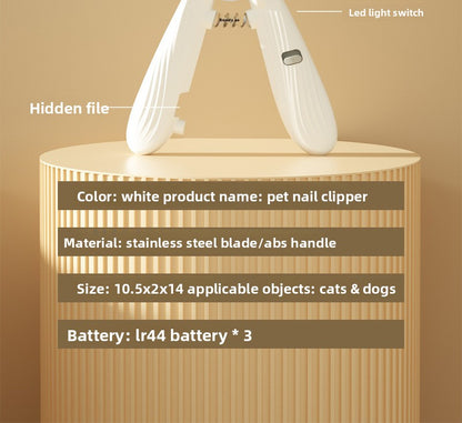 New Pet Nail Clippers with LED Light for Blood Line Observation, Dog Nail Clippers for Beginners, Pet Supplies