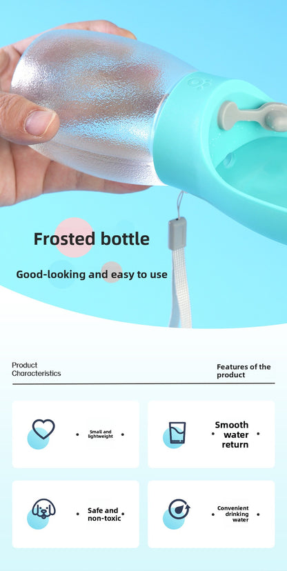 Portable Pet Water Bottle for Dogs and Cats Leak Proof Outdoor Travel Water Dispenser with Foldable Bowl