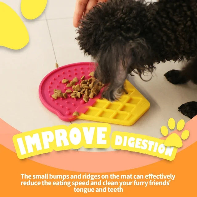 Dog Slow Feeder Ice Cream Licking Mat Food Grade Silicone Pad