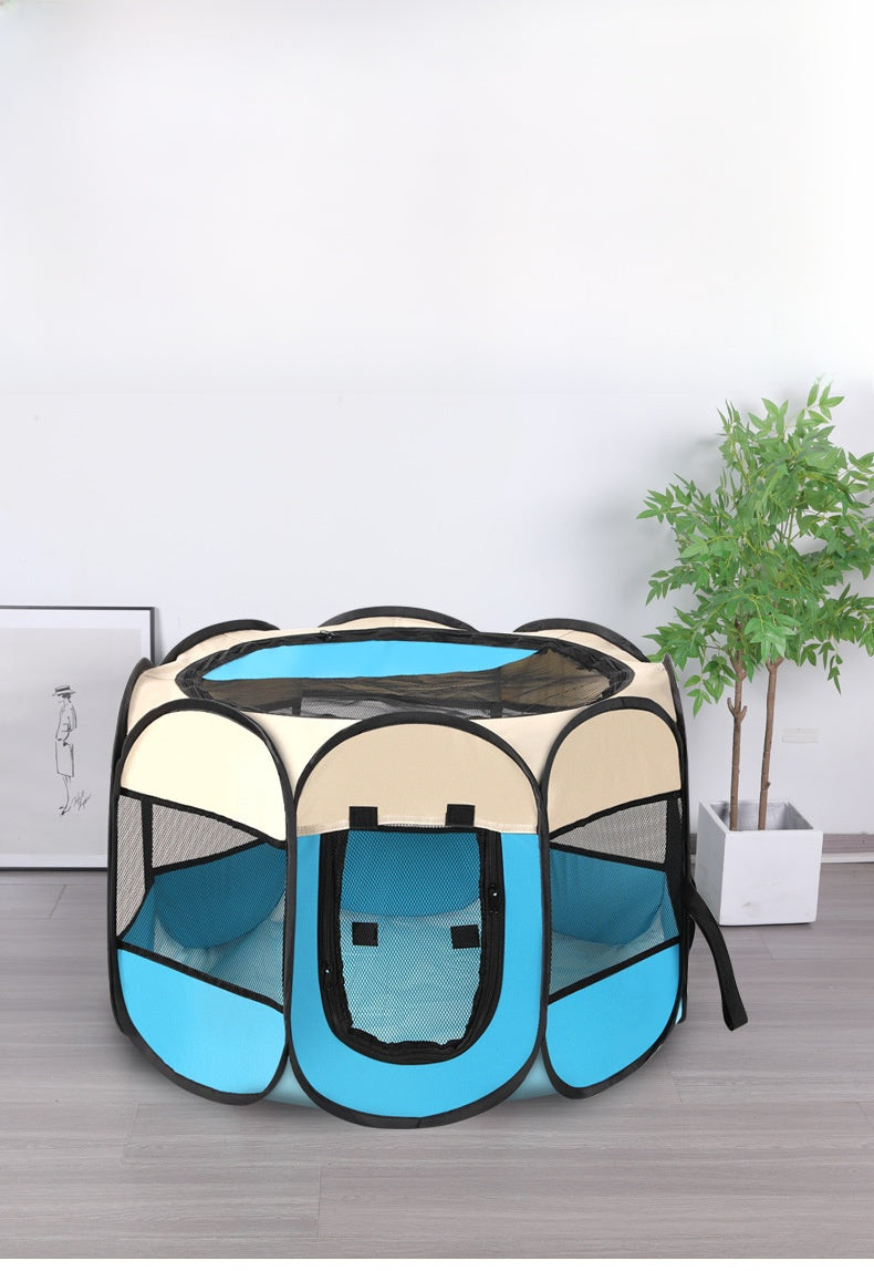 Octagonal Pet Playpen Pet Tent Oxford Cloth Scratch-Resistant Foldable Dog Cage Dog Cat Delivery Room Dog House Cat House