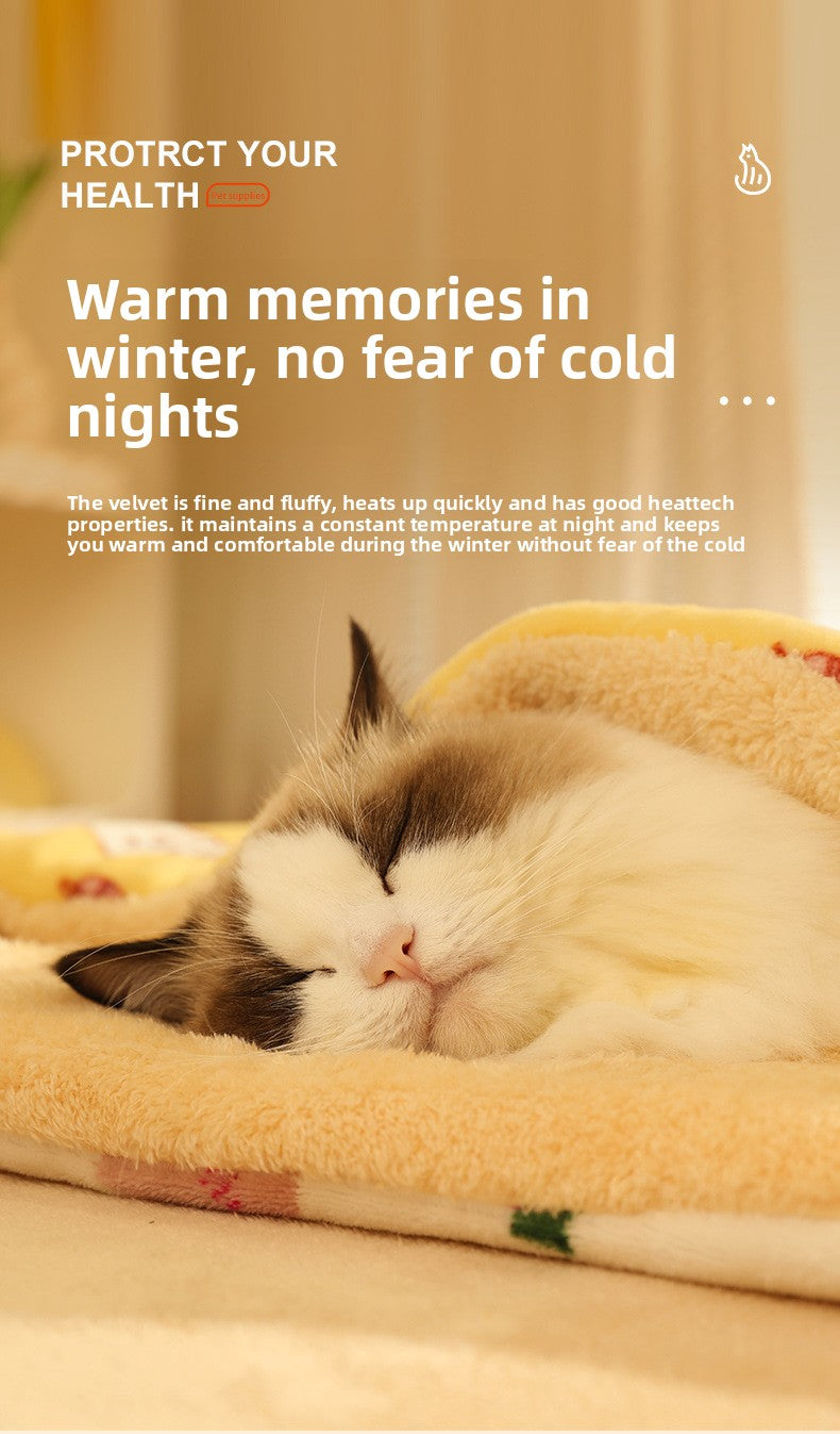 Electric Heating Pad for Cats and Dogs Waterproof Pet Warmer Mat Thermostat Control Ultra Soft Fleece Winter Bed for Puppy Kitten