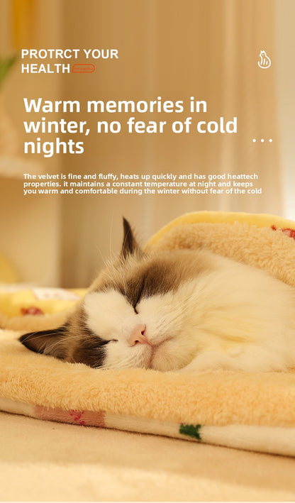 Electric Heating Pad for Cats and Dogs Waterproof Pet Warmer Mat Thermostat Control Ultra Soft Fleece Winter Bed for Puppy Kitten