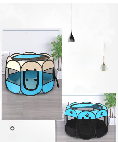 Octagonal Pet Playpen Pet Tent Oxford Cloth Scratch-Resistant Foldable Dog Cage Dog Cat Delivery Room Dog House Cat House