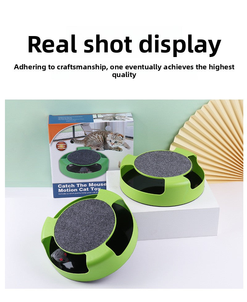 Cat Turntable Puzzle Play Plate Featuring Shadowless Mouse Toy