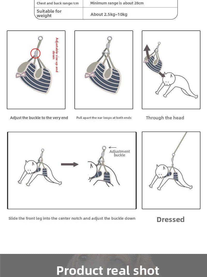 New Bowknot Design Cat Leash Vest-Style Adjustable Walking Harness