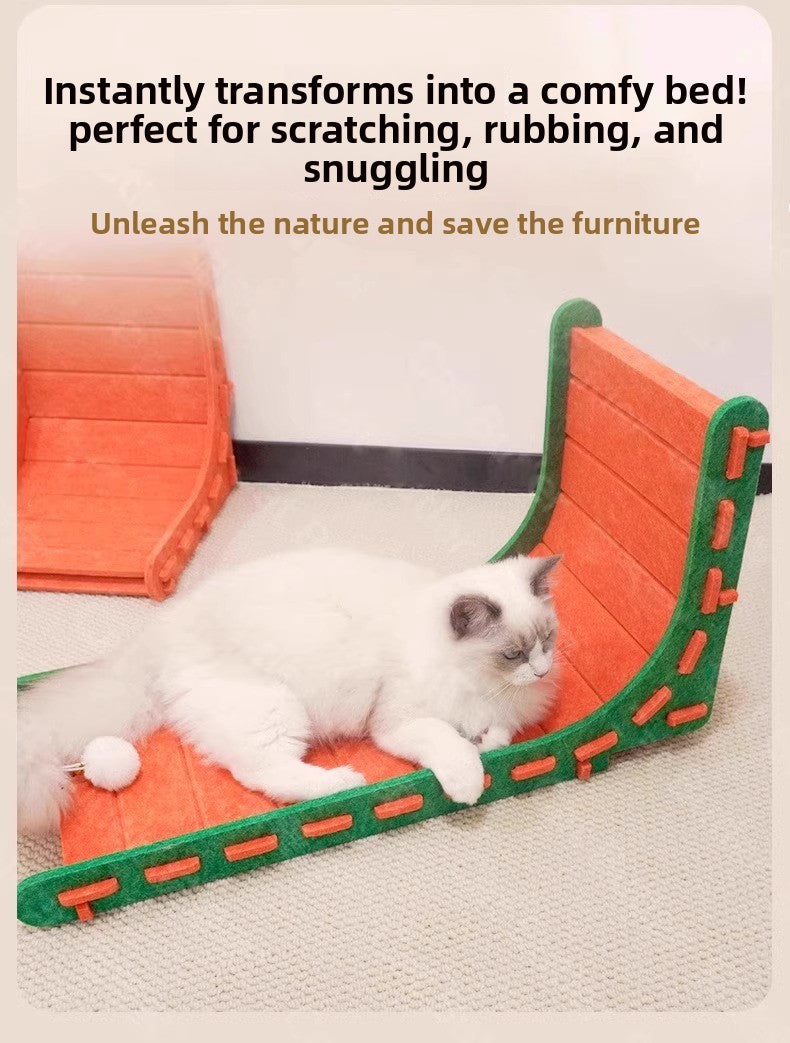 Large Felt LShaped Vertical Cat Scratching Board WearResistant Detachable Toy