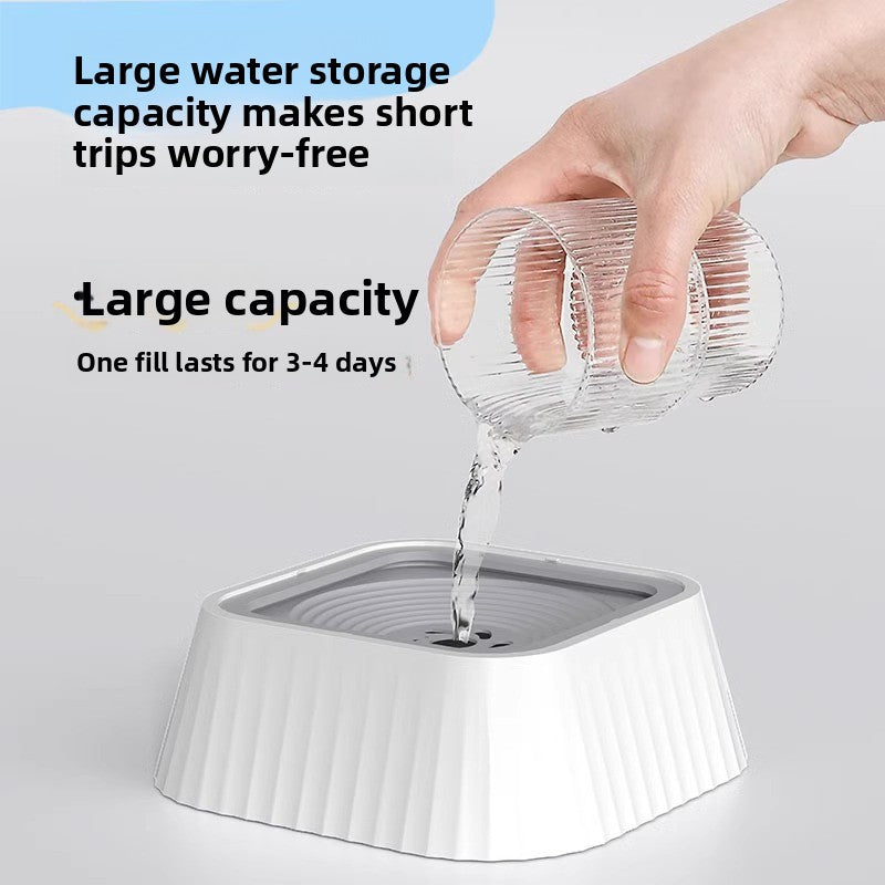 Dog Cat Water Bowl with Non Wet Mouth Floating Basin Buoyancy Neck Protection