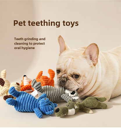 Plush Dog Toy with Sound for Chewing and Grinding Teeth