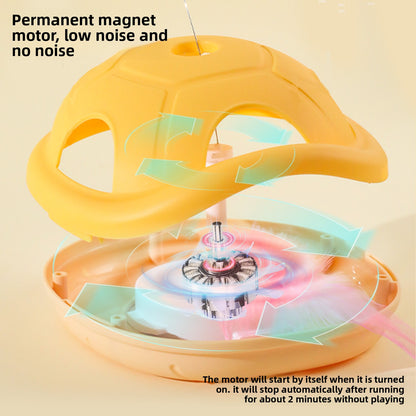 Energy-Consuming Cat Toy Meow Heart Treasure Box with Electric Rotating Turtle