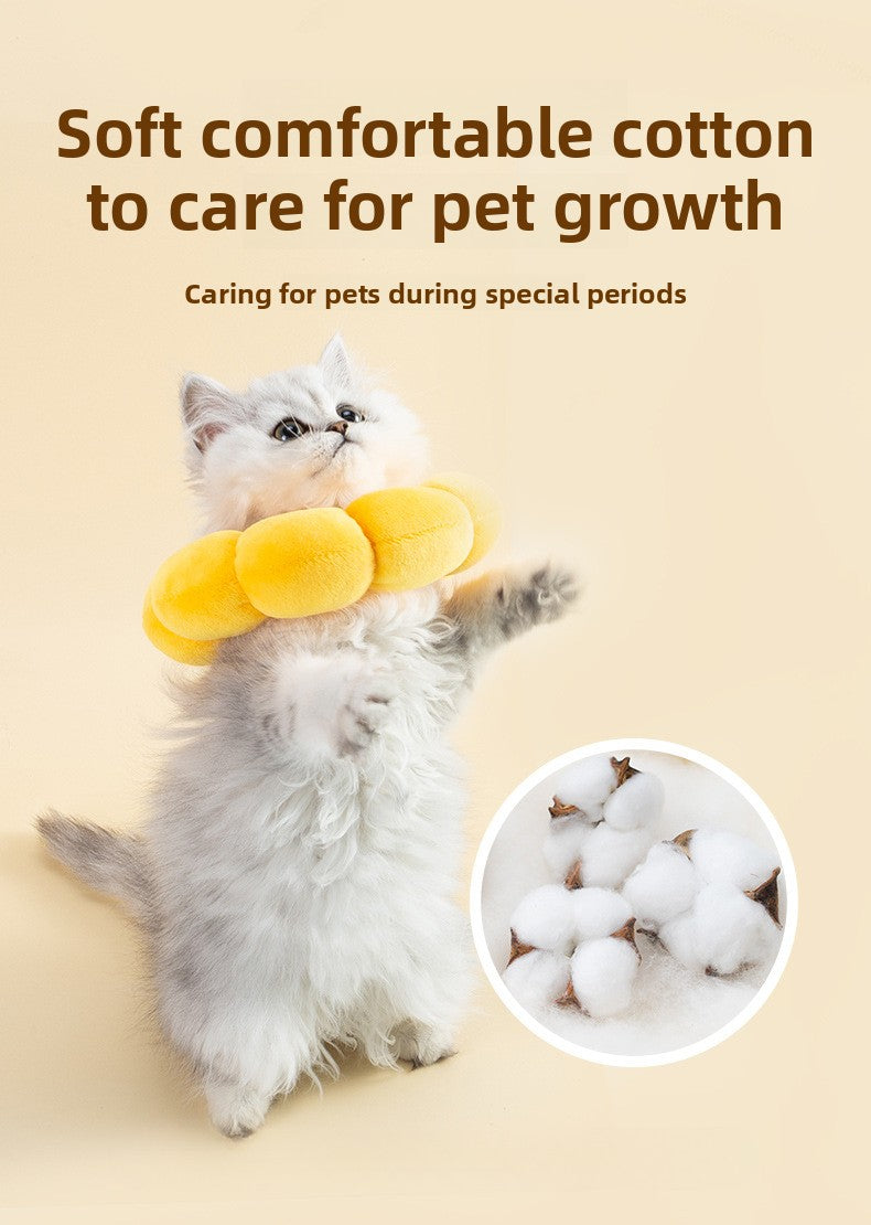 Sunflower Elizabethan Collar Pet Collar Cat Elizabethan Collar Dog Collar Neutering Anti-Lick Collar