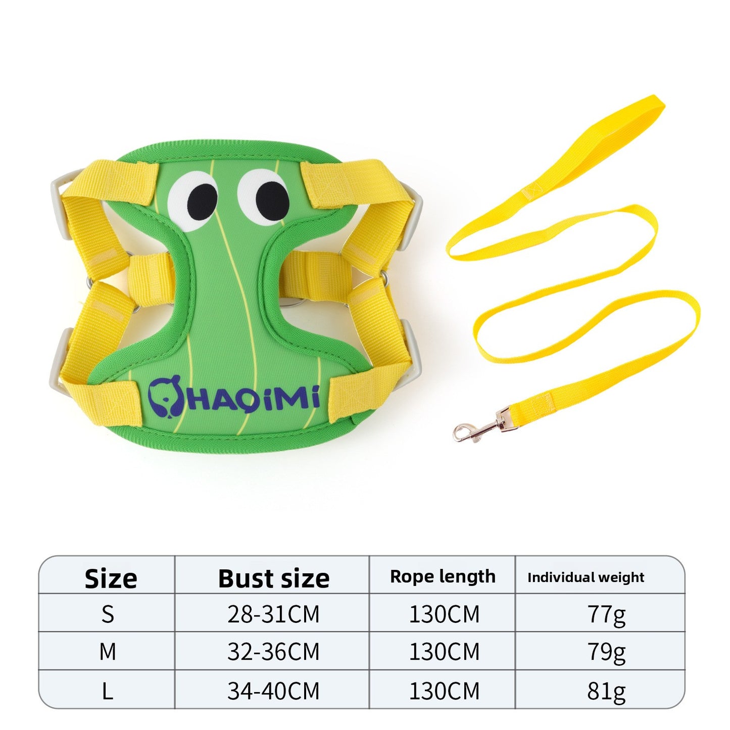 Big Eyes Cute Dog Harness and Leash Set Anti Escape Reflective Adjustable Chest Strap for Small Dogs Outdoor Travel Walking