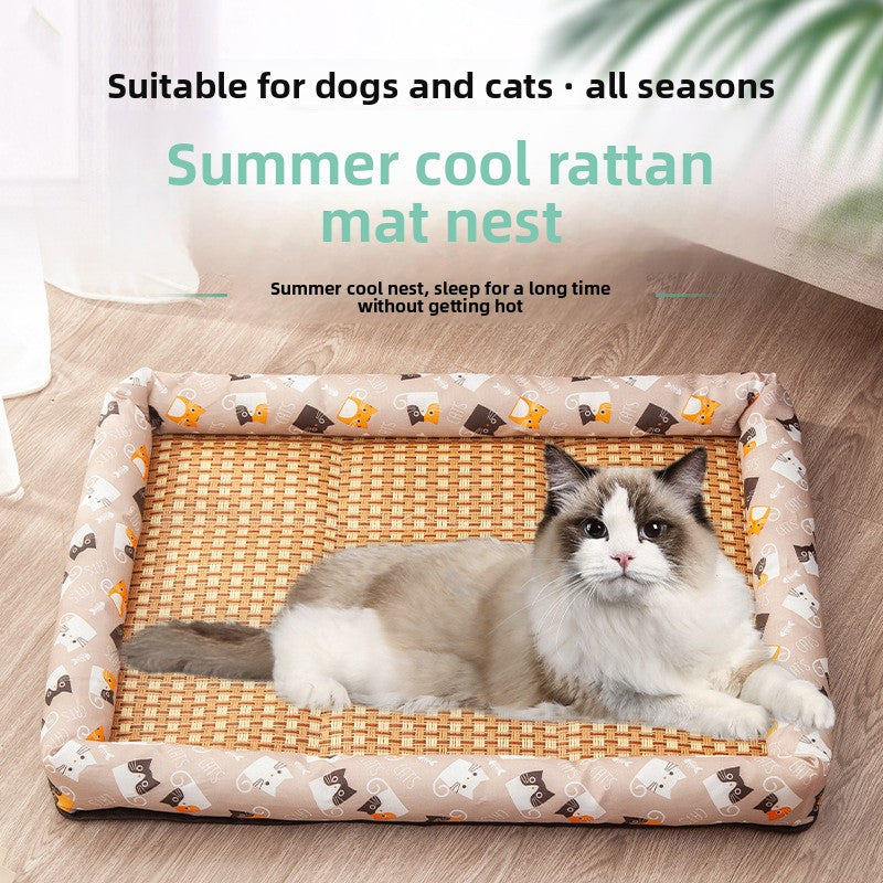 AllSeason Pet Cooling Mat Pad for Dogs Cats Summer WearResistant Bed Essentials