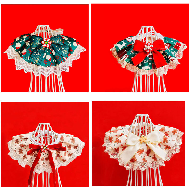 Christmas Special Pet Saliva Towel Scarf for Dogs Cats Festive Triangular Bib Decor