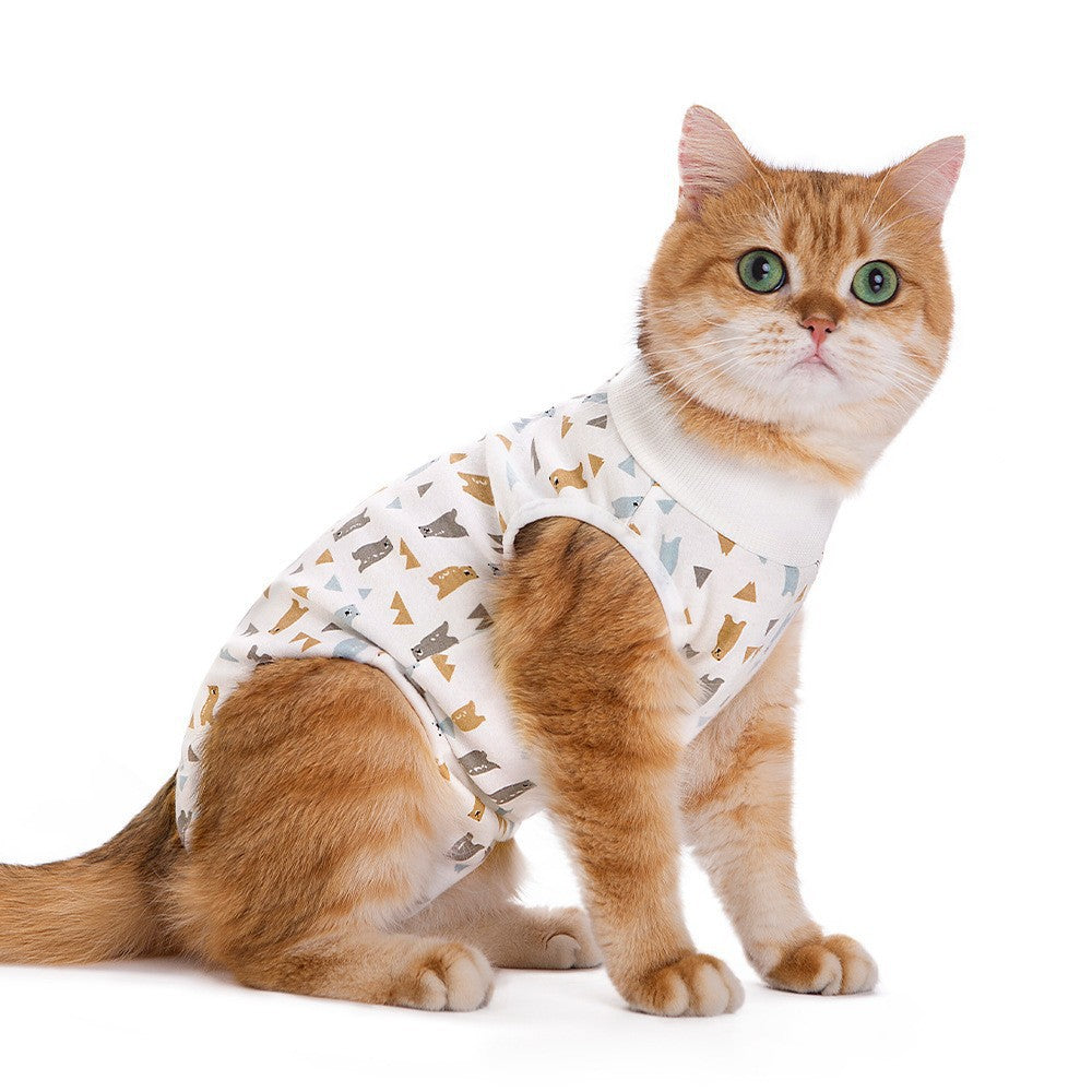 Post Surgery Cat Recovery Suit for Female Cats Anti Lick Cone Alternative Soft Breathable Pet Surgical Suit Spay Neuter Recovery