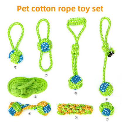 Cotton Rope Dog Toy Set Durable Chew Pet Training Combination
