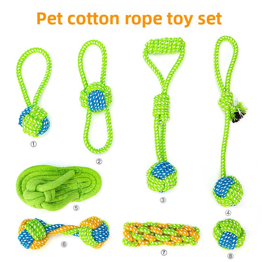 Cotton Rope Dog Toy Set Durable Chew Pet Training Combination