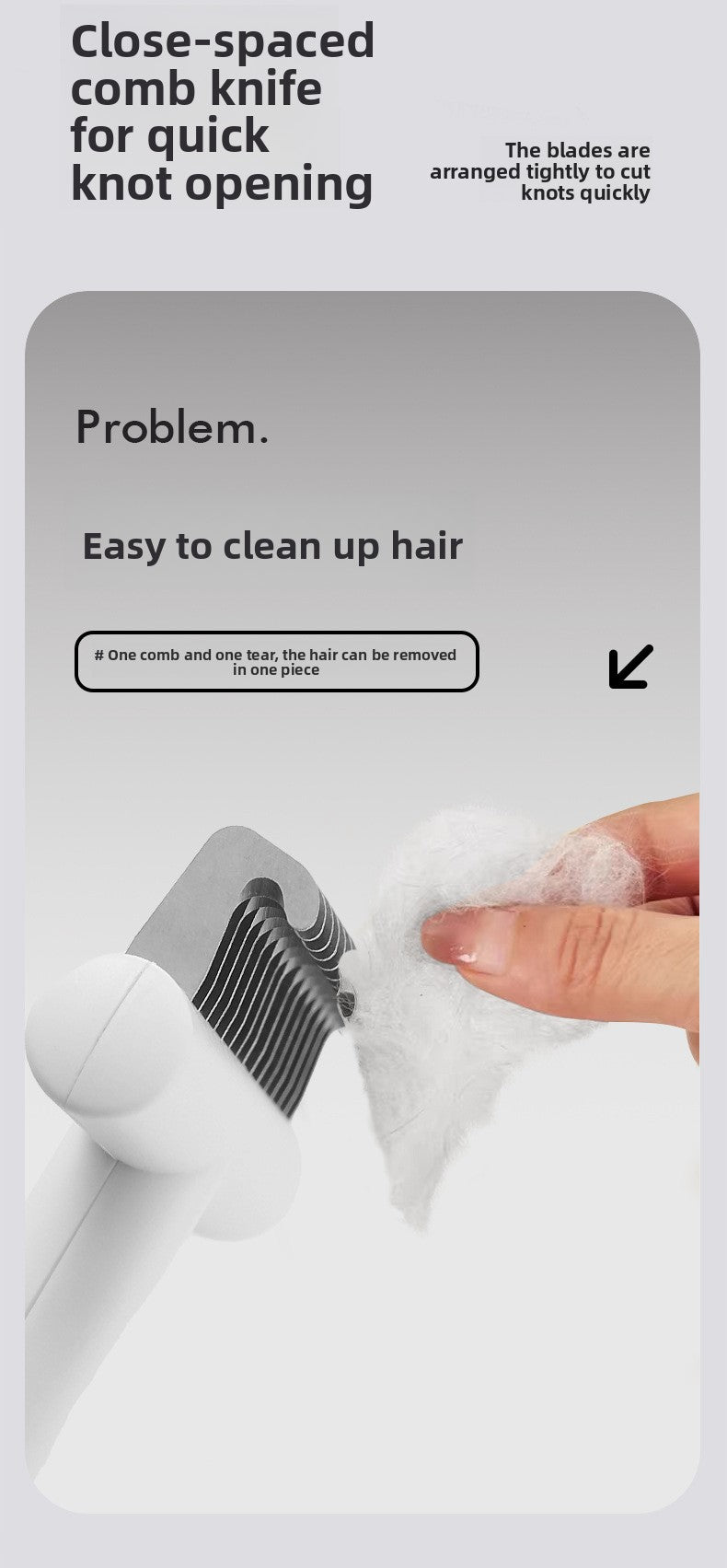 Stainless Steel Thinning Comb for Cat Dog Universal Hair Removal Detangling