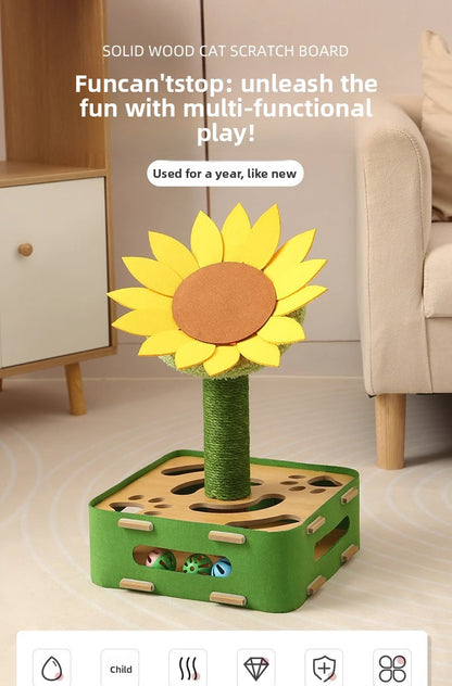 Cat SelfEntertainment Gadget Teaser Wand Durable Scratching Post MultiPlate Ball Bell Maze Board