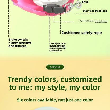 Pumpkin 5M Auto Retractable Explosion Proof Dog Leash for Small Medium Dog Walking