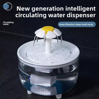 Silent Automatic Cat Water Dispenser Large Capacity Pet Fountain Anti Black Chin Bowl