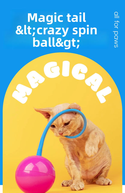 Automatic Electric Cat Toy with Irregular Sliding Magic Spinning Ball for Self-Entertainment