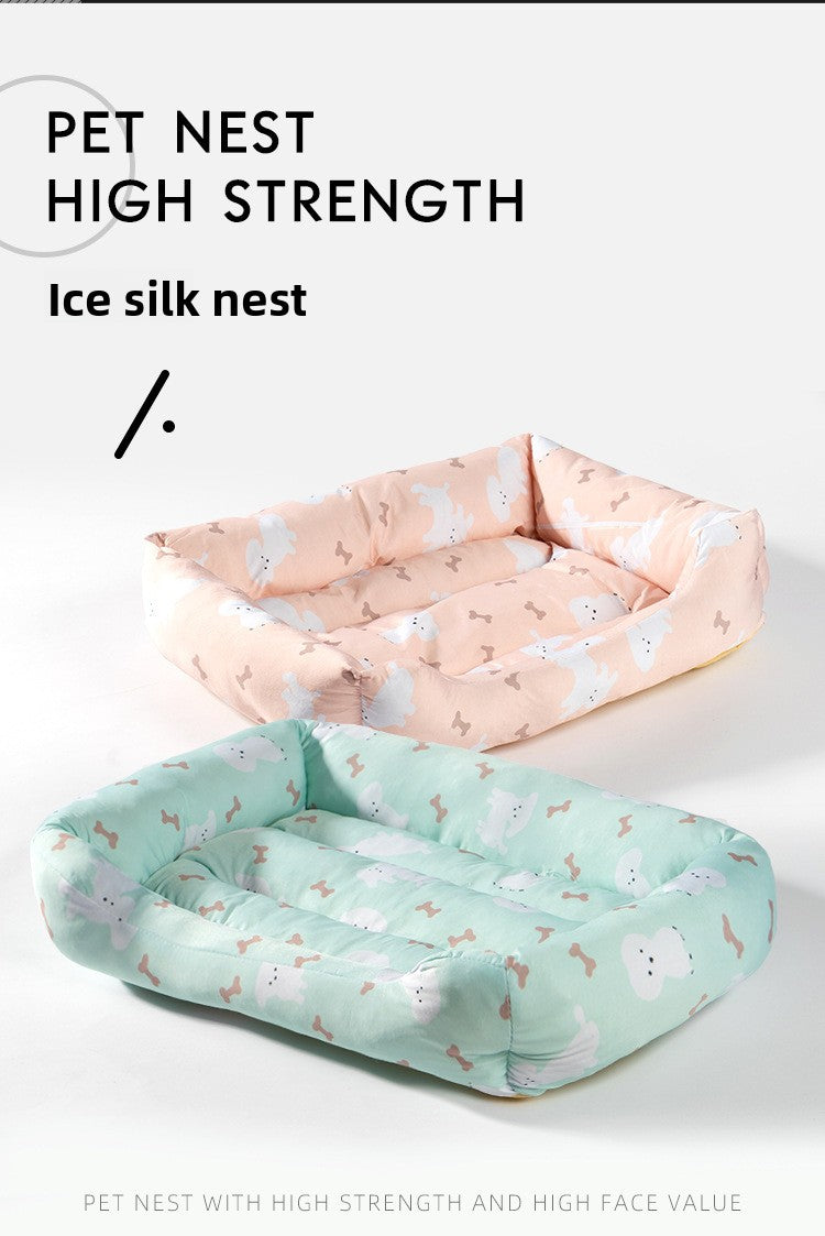 Cooling Ice Silk Pet Nest Mat Summer Sleep Pad for Cats Dogs