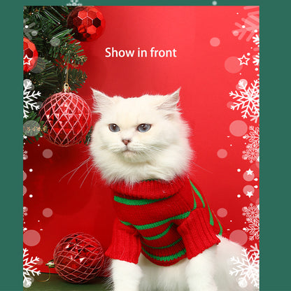 Pet Clothes Christmas Sweater Dog Clothes Autumn Winter Warm Pet Sweater Cat Clothes