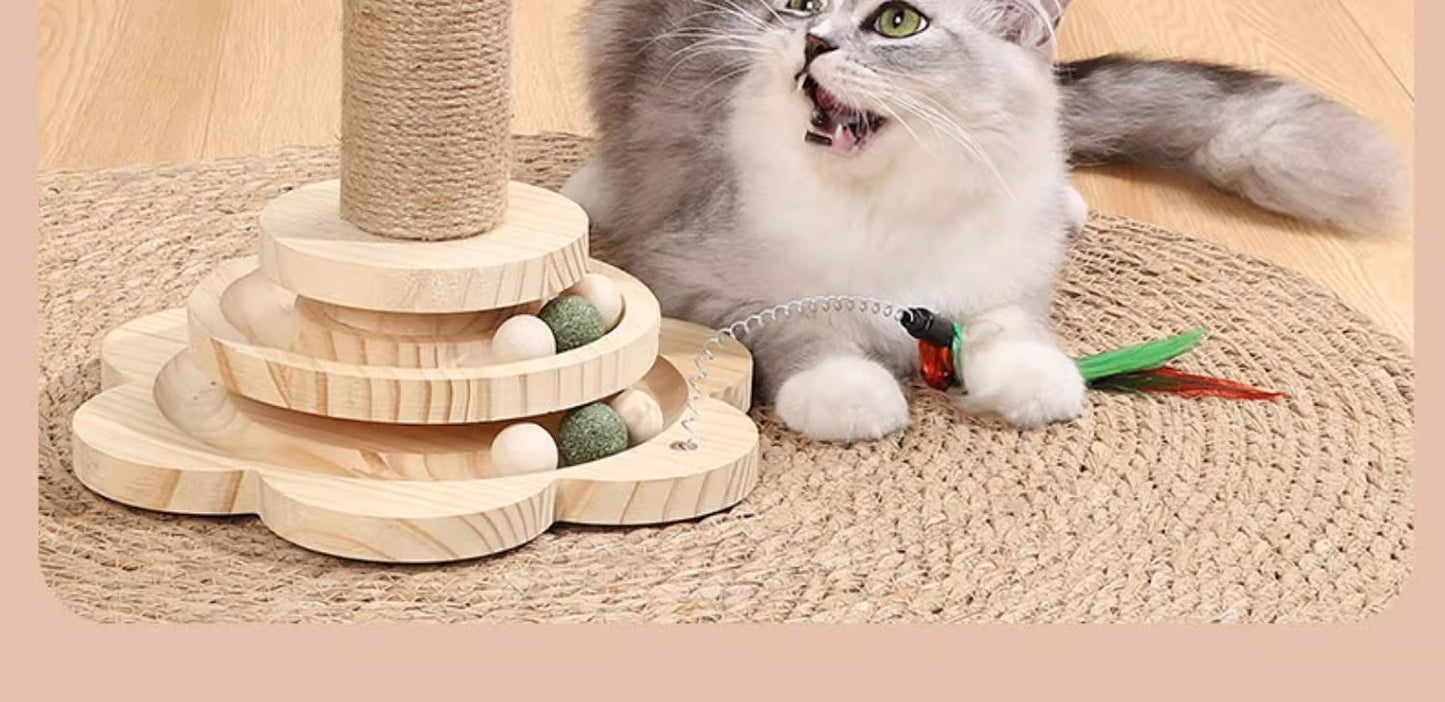 WearResistant Sisal Cat Scratching Post Board Toy for Vertical Climbing Boredom Relief