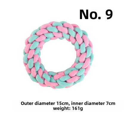 Pink Blue Combination Pet Cotton Rope Knot Toy for Tough Chewing Dogs